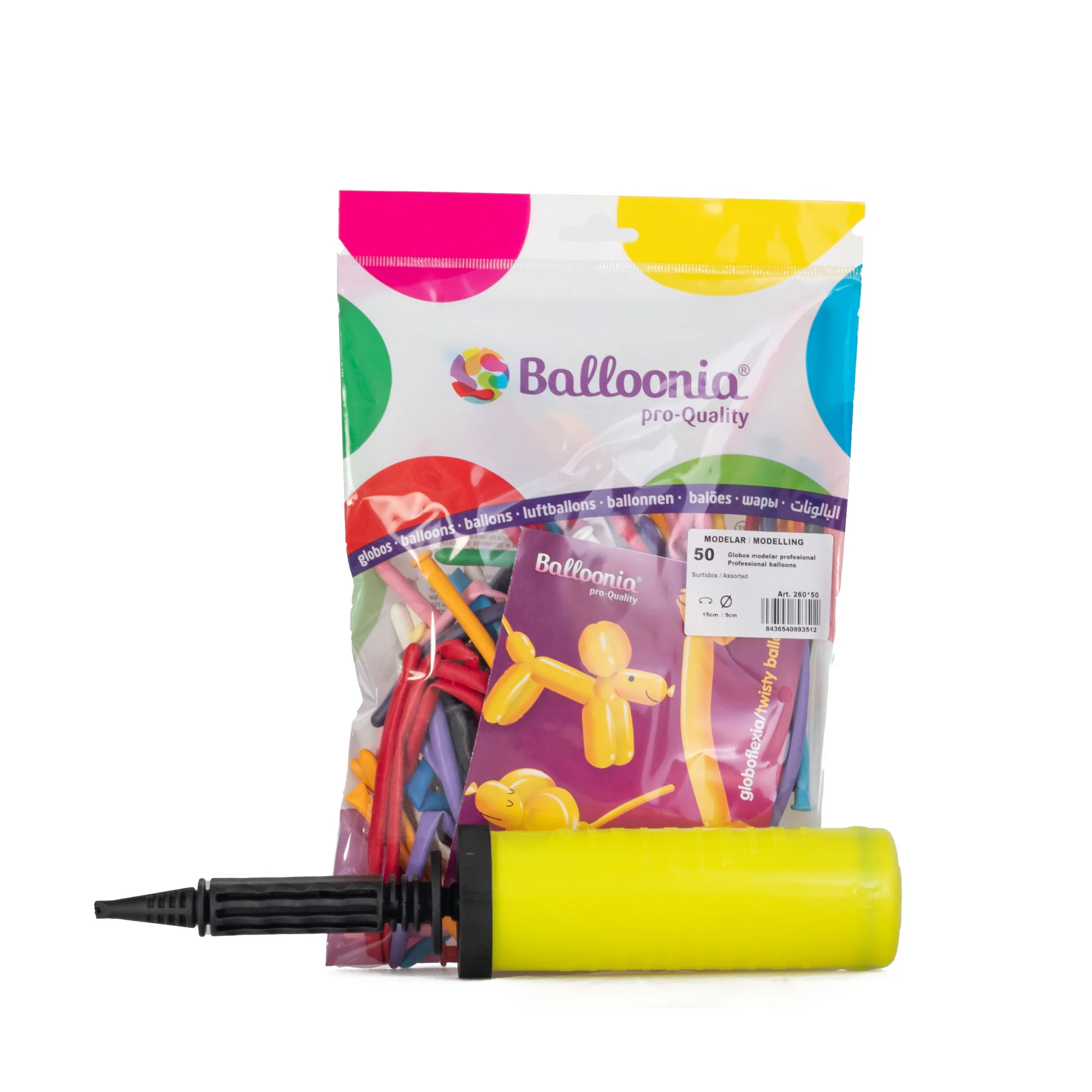Balloonia Modelling Balloons - Complete Set with Pump - Image 3