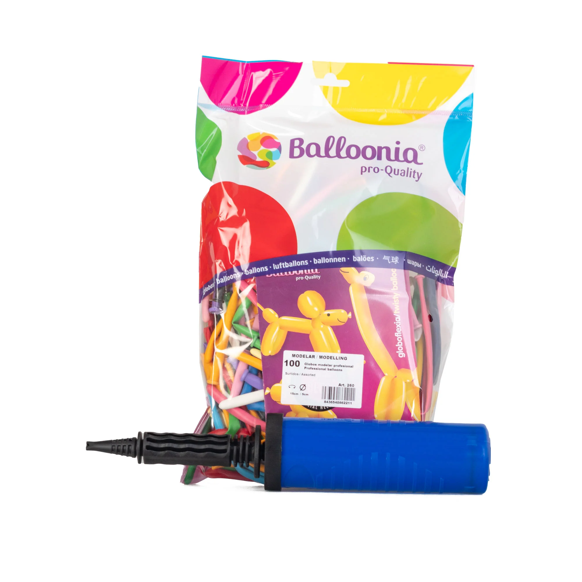Balloonia Modelling Balloons - Complete Set with Pump - Image 4