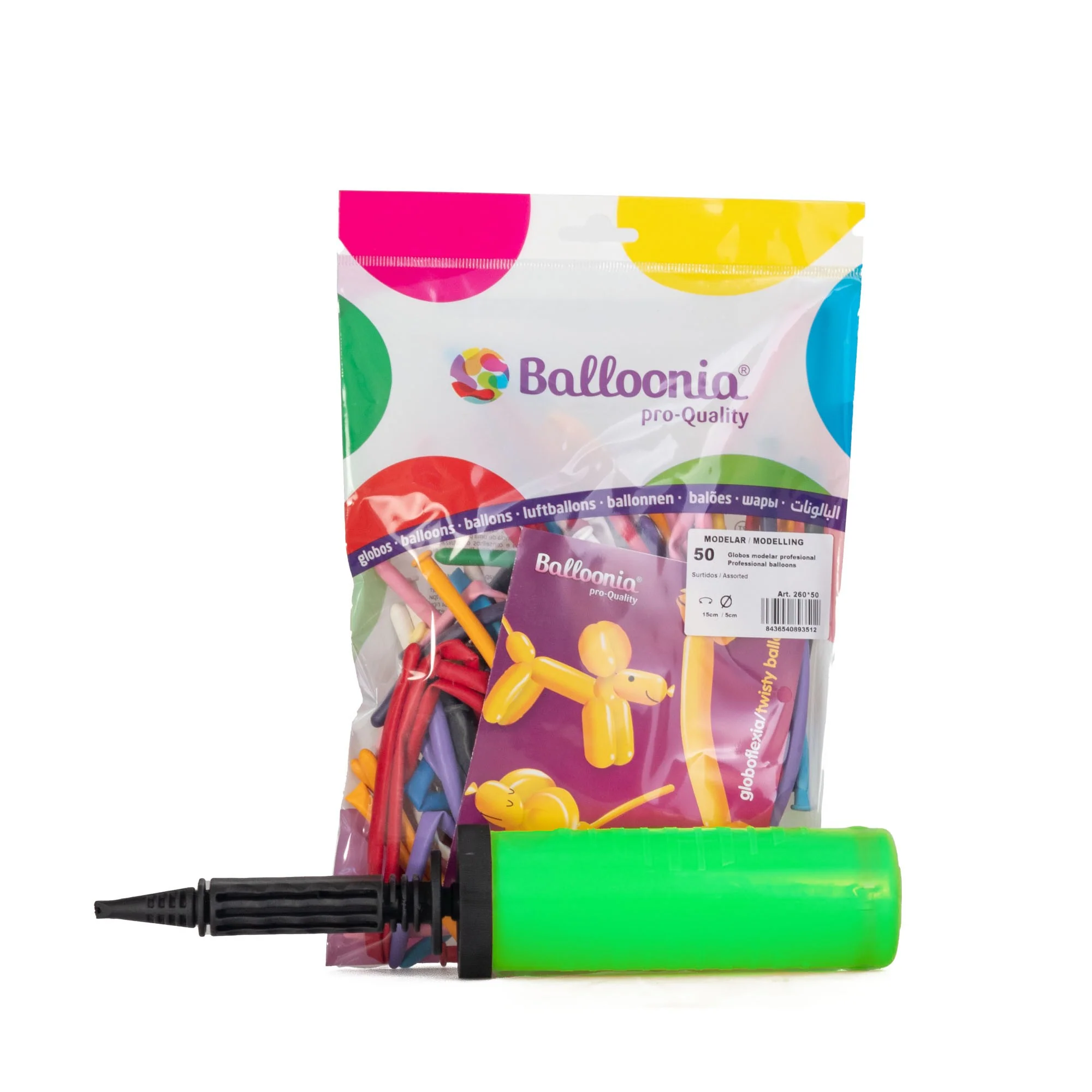 Balloonia Modelling Balloons - Complete Set with Pump - Image 9